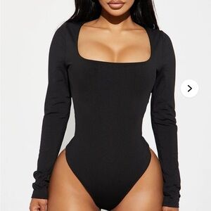 Fashion Nova Black Long Sleeve Bodysuit